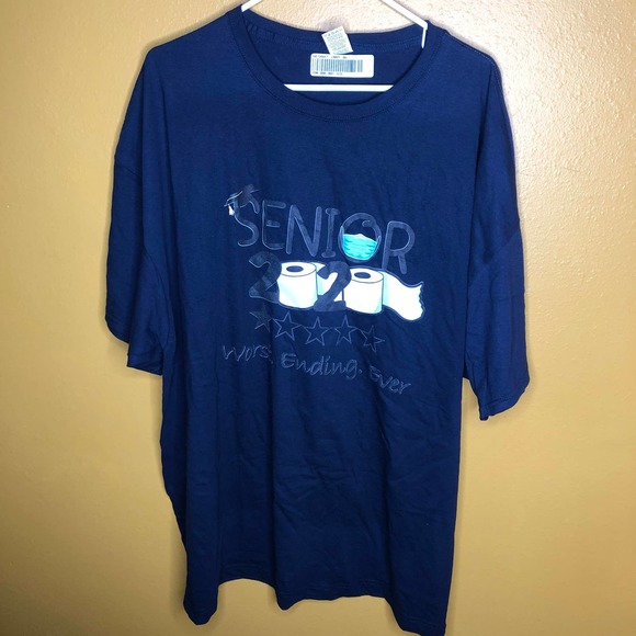 Senior 2020 Toilet Paper Navy Graphic Tee, 3XL - Picture 1 of 3